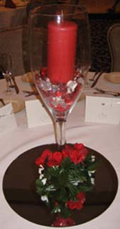 Inexpensive wedding reception ideas candle with rocks