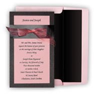 Black Wedding Invitations with ribbon