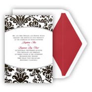 Black Wedding Invitations with a touch of red