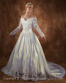 Old fashion wedding dress long sleeves