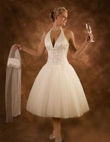 Short informal summer wedding dresses with halter top