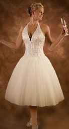 Short wedding dresses with halter top