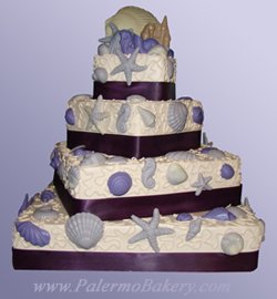 Tropical wedding reception themes wedding cake